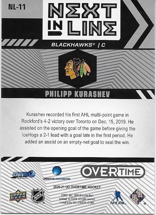 Autographed 20/21 UD Overtime Next in Line 3 Card Lot Kurashev Robertson Joseph