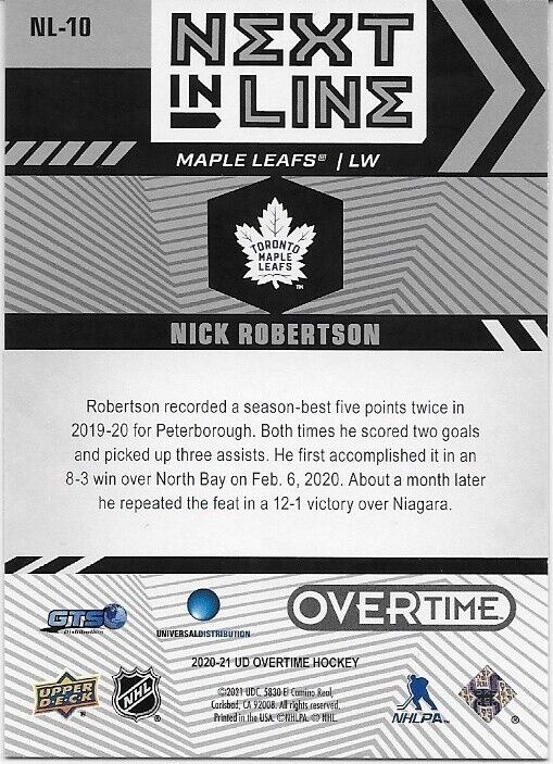 Autographed 20/21 UD Overtime Next in Line 3 Card Lot Kurashev Robertson Joseph