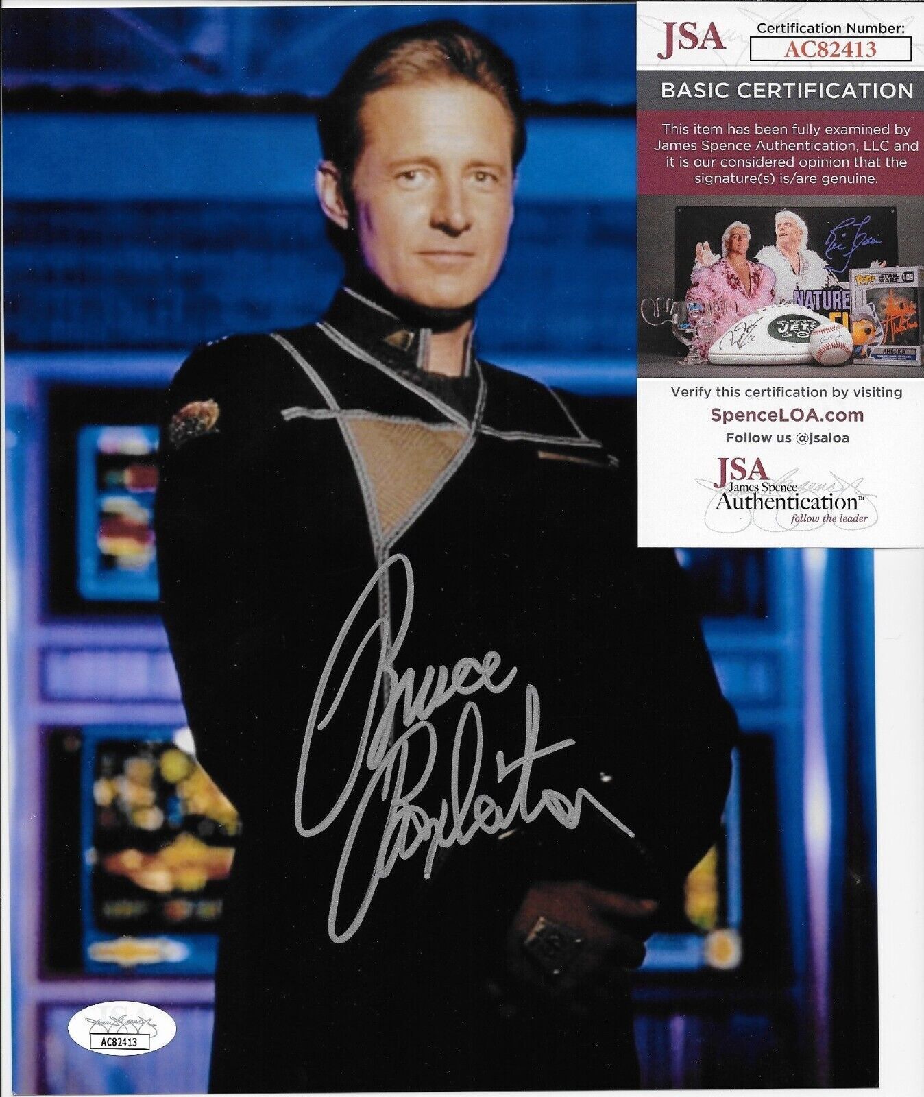 Photo 8x10 signée par Bruce Boxleitner n°3 Babylon 5 avec authentification JSA