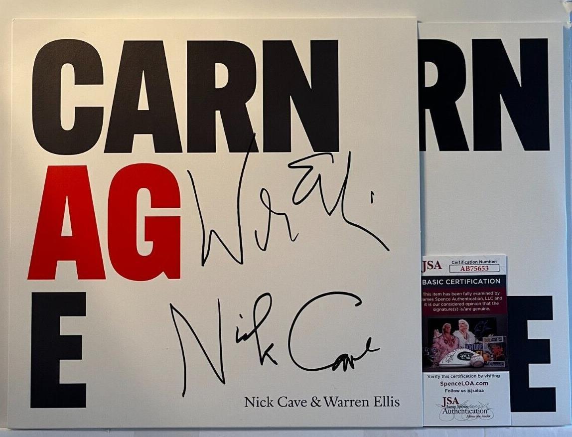 Autographed Carnage LP signed by Nick Cave Warren Ellis Vinyl JSA