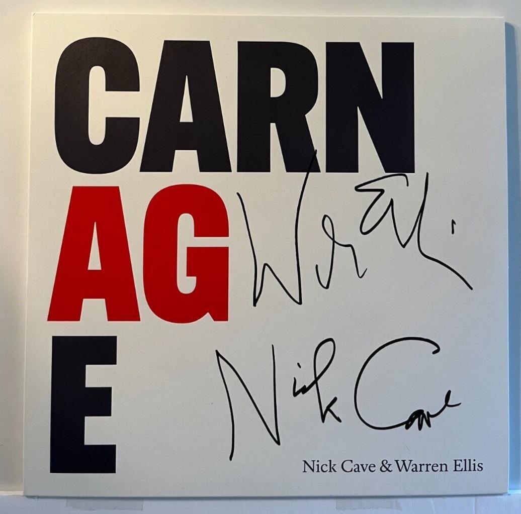 Autographed Carnage LP signed by Nick Cave Warren Ellis Vinyl JSA