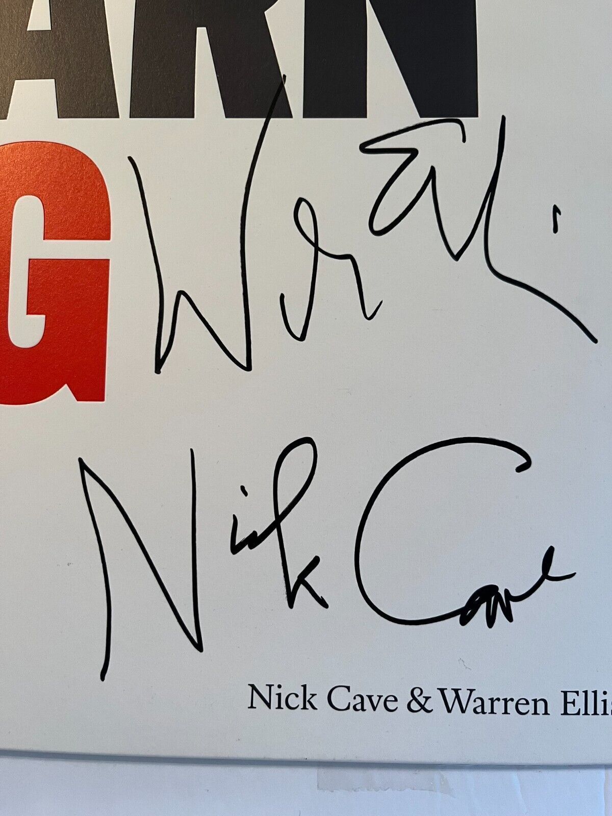 Autographed Carnage LP signed by Nick Cave Warren Ellis Vinyl JSA