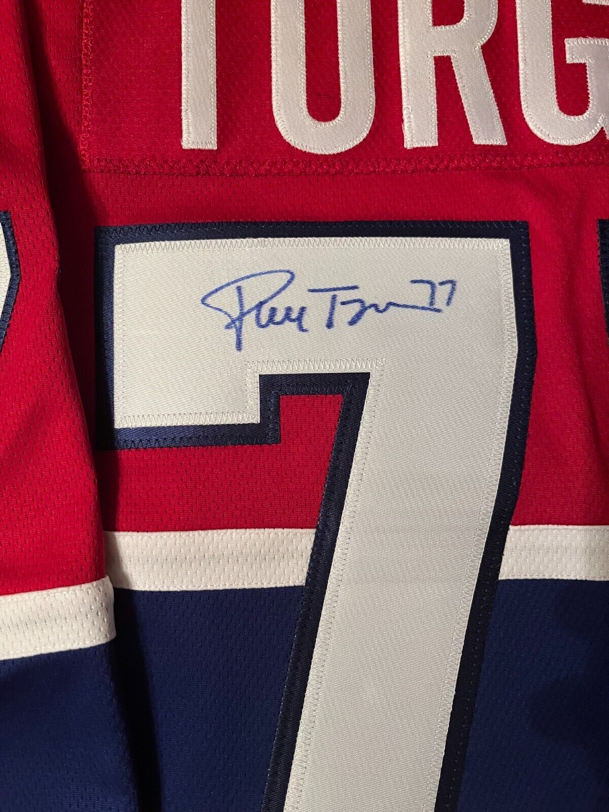 Autographed Fanatics Montreal Canadiens HOF Pierre Turgeon Jersey JSA 2 Inscrip