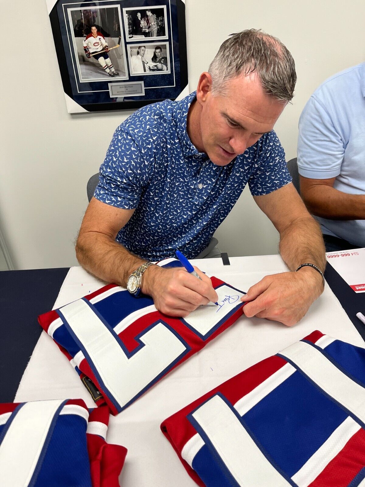 Autographed Fanatics Montreal Canadiens HOF Pierre Turgeon Jersey JSA 2 Inscrip