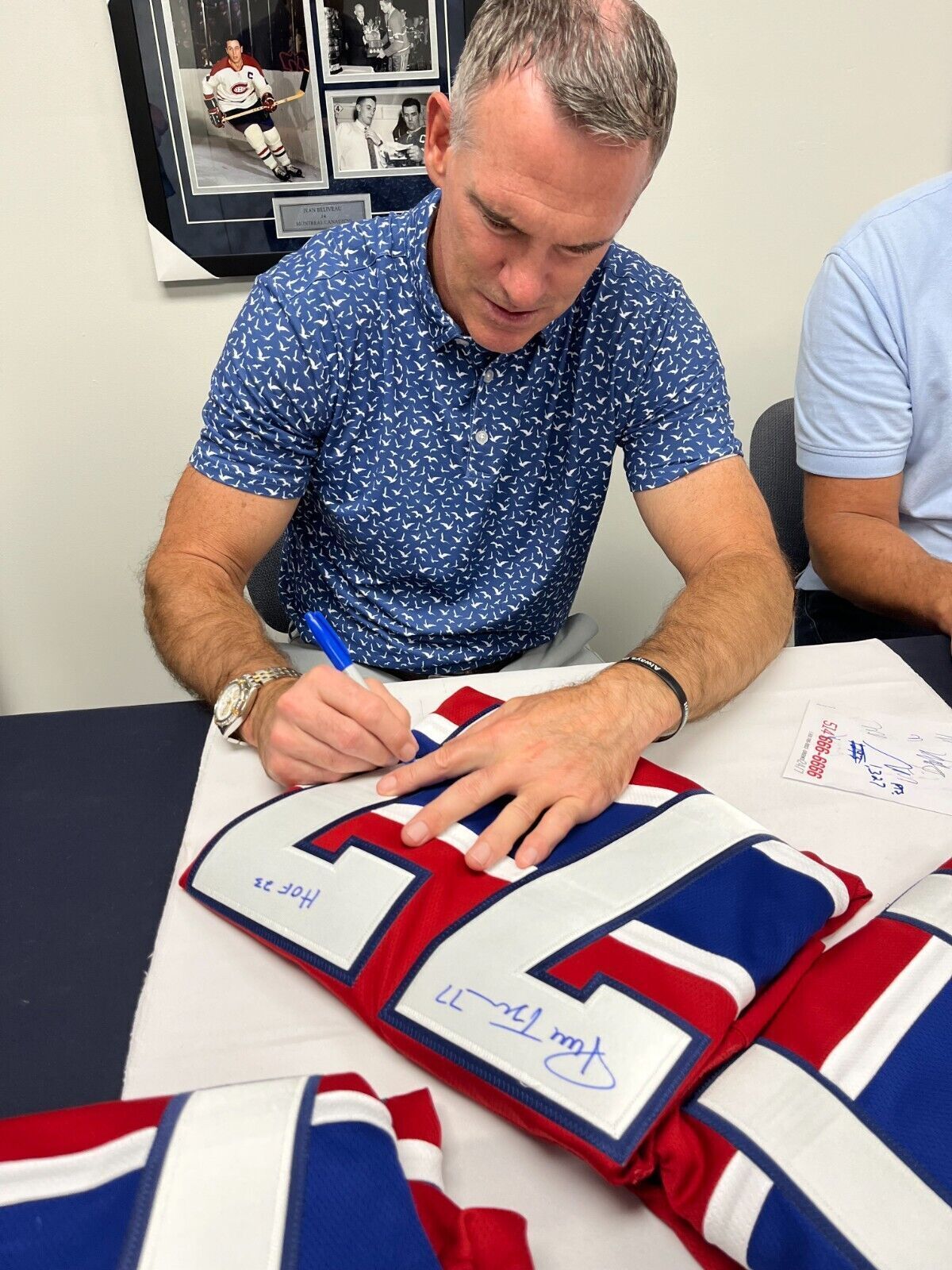 Autographed Fanatics Montreal Canadiens HOF Pierre Turgeon Jersey JSA 2 Inscrip