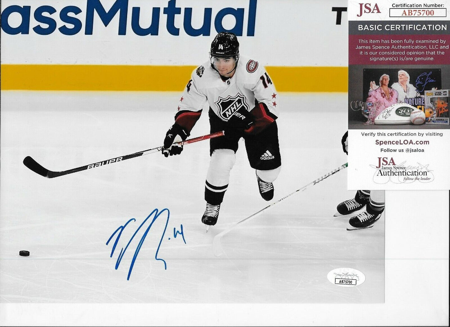 Auto. Canadiens de Montréal Nick Suzuki 8x10 Photo #3 Original avec authentification JSA