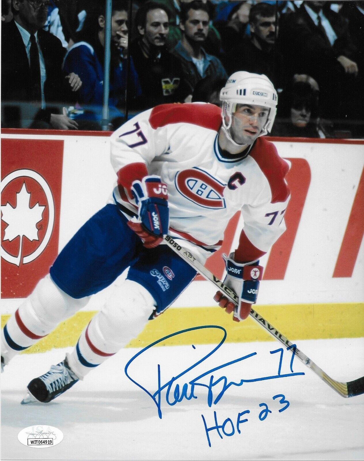 Signed Pierre Turgeon Montreal Canadiens 8x10 Photo #7 Inscribed w HOF 23 w JSA