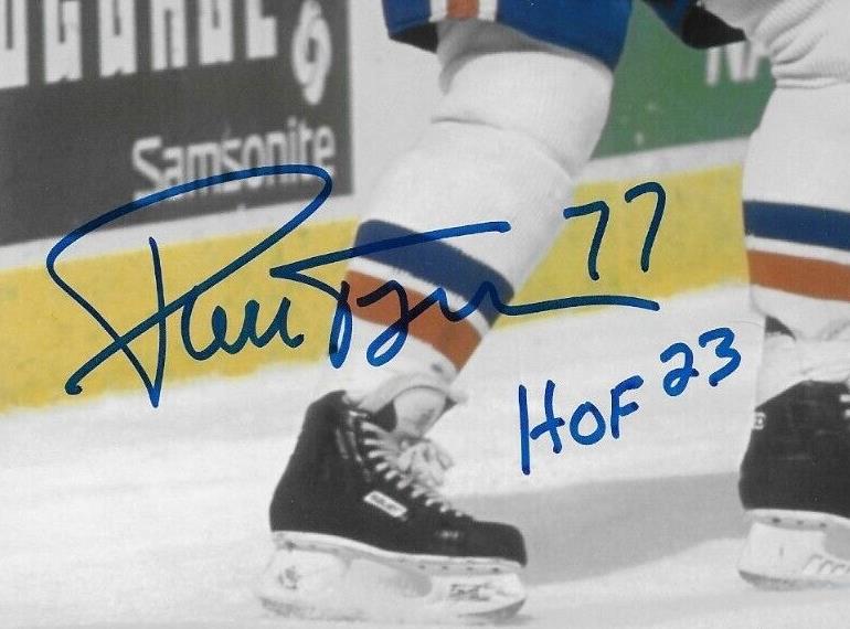 Signed Pierre Turgeon New York Islanders 8x10 Photo 19 Inscribed HOF 23 with JSA