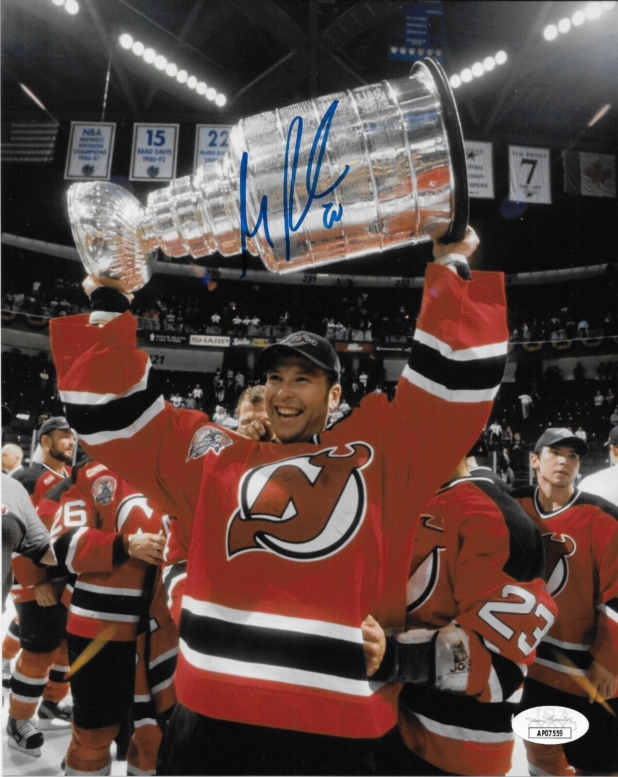 Autographed New Jersey Devils Martin Brodeur Stanley Cup 8x10 Photo JSA Original