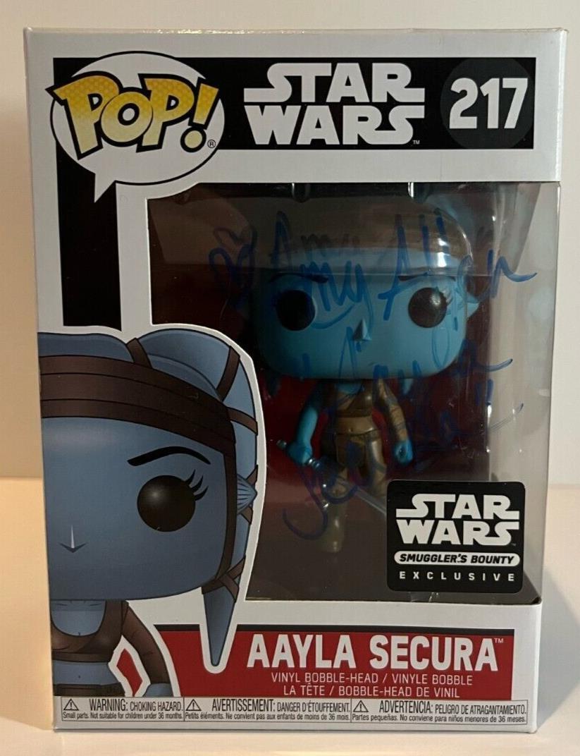Autographed Amy Allen signed Star Wars Aayla Secura Funko JSA