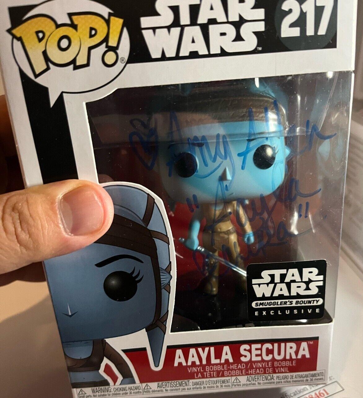 Autographed Amy Allen signed Star Wars Aayla Secura Funko JSA