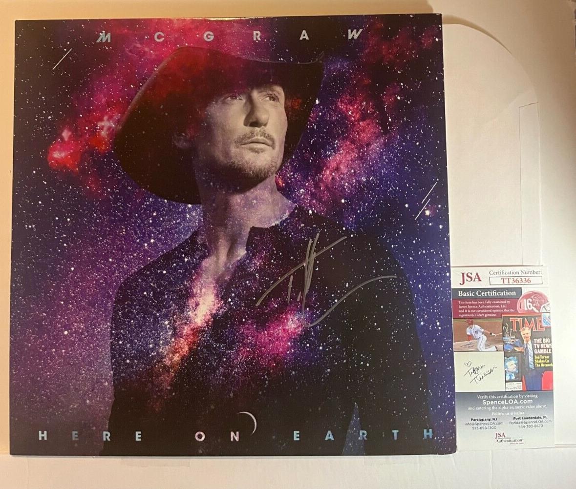 Autographed Tim Mcgraw Here on Earth LP signed Vinyl JSA