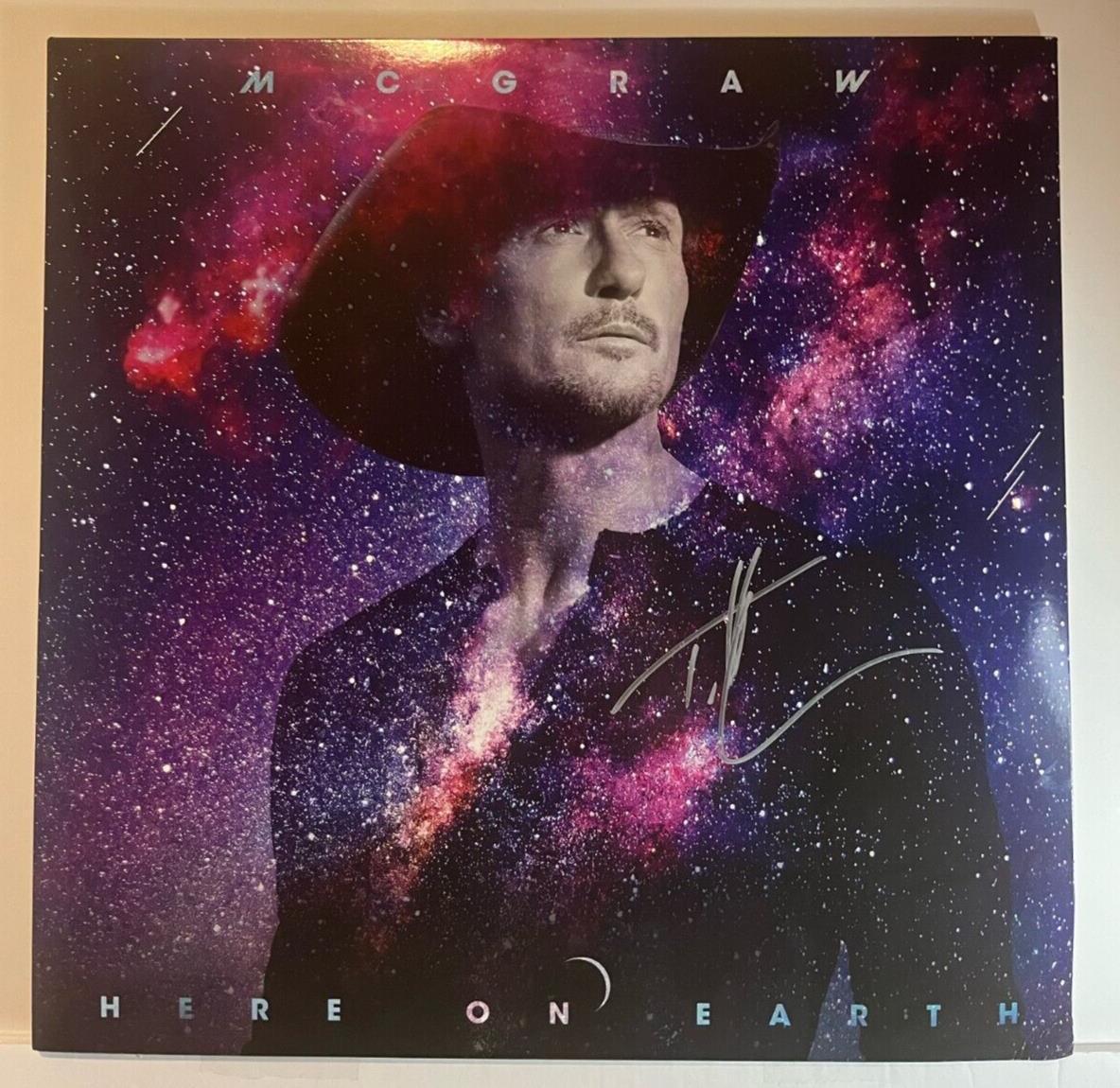 Autographed Tim Mcgraw Here on Earth LP signed Vinyl JSA