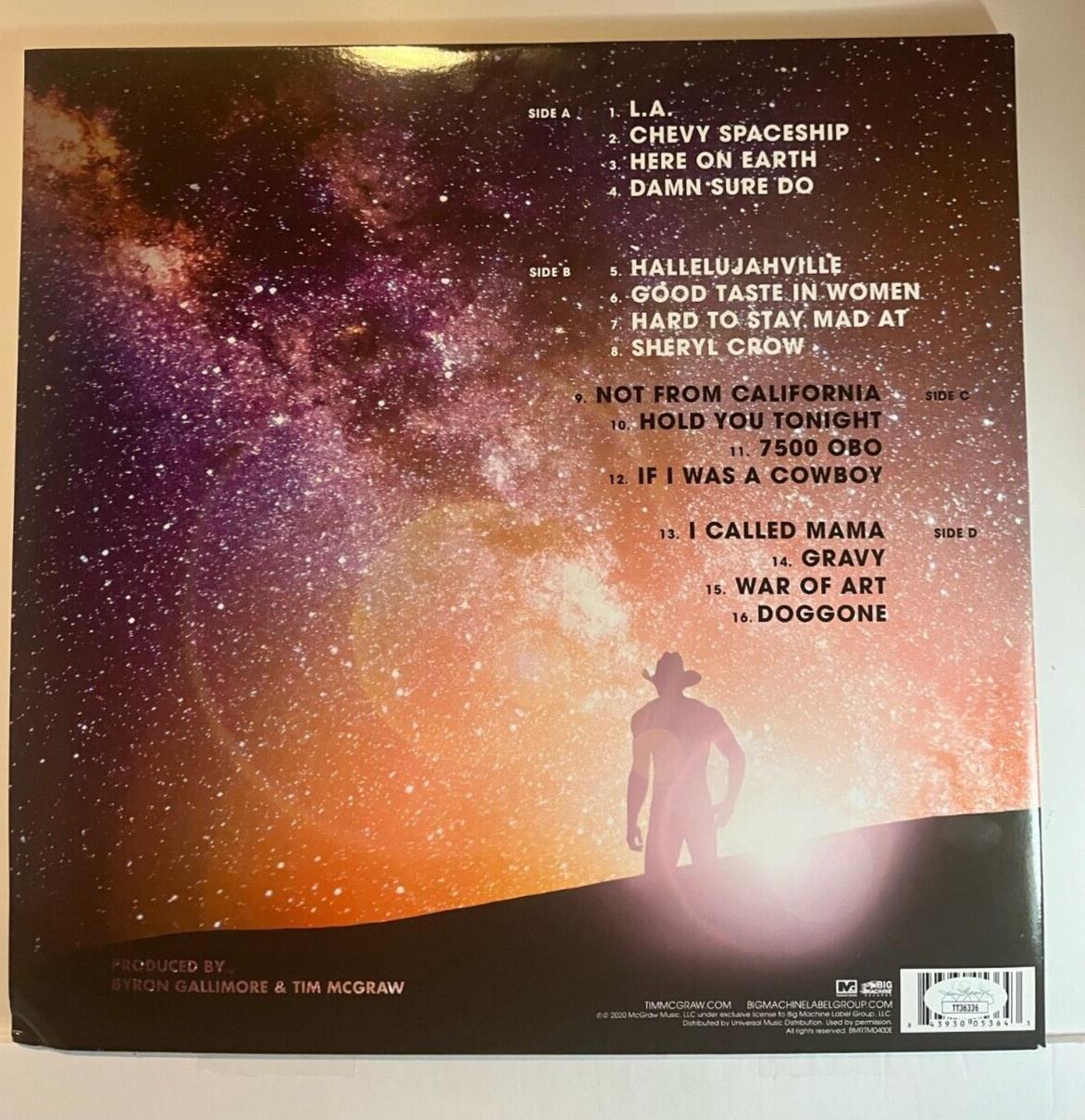 Autographed Tim Mcgraw Here on Earth LP signed Vinyl JSA