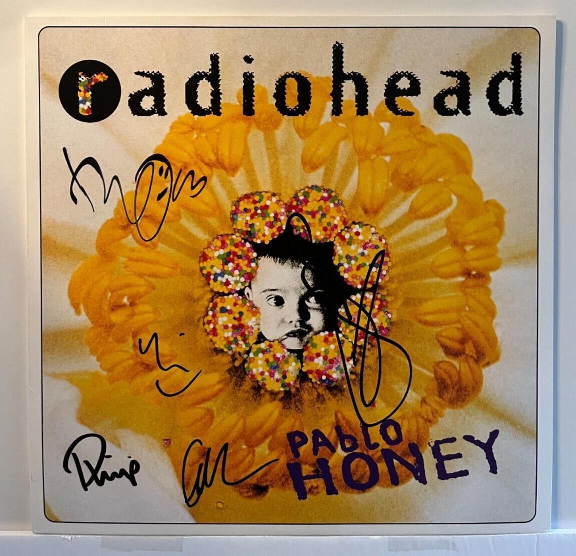 Autographed Radiohead Pablo Honey LP signed all 5 members Vinyl JSA Thom Yorke