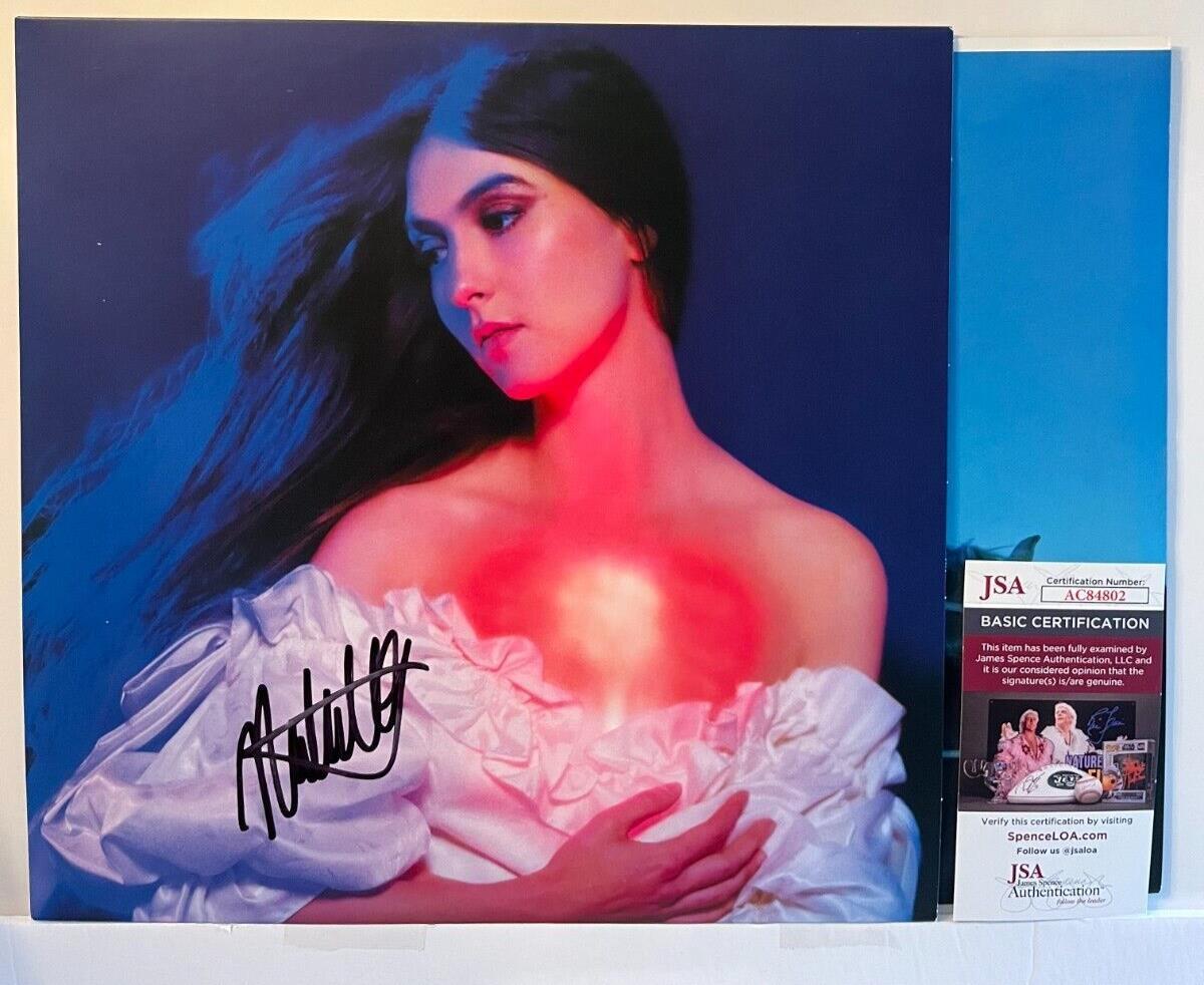 Autograph Weyes Blood And In the Darkness the Heart Aglow LP signed Vinyl JSA
