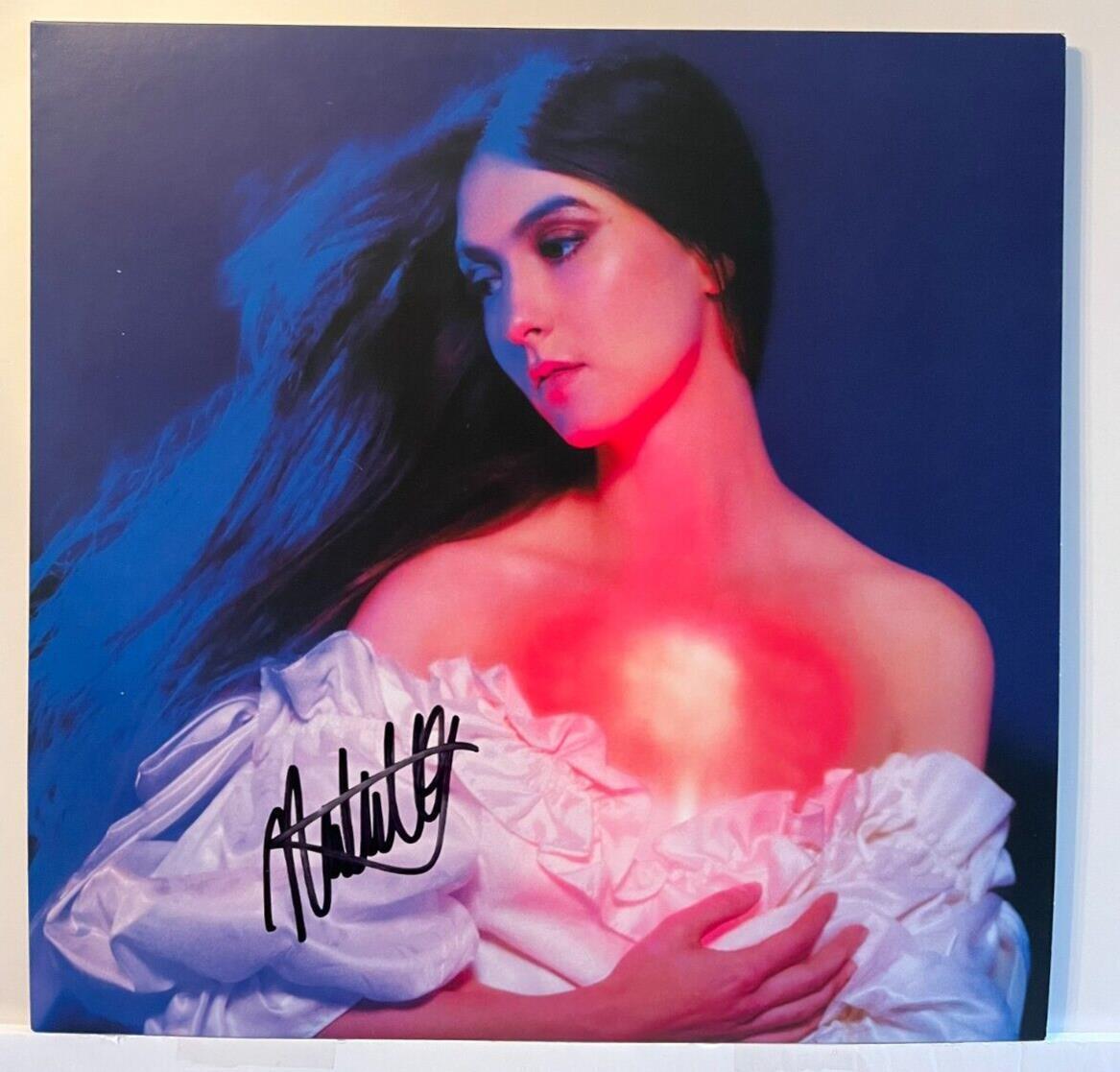 Autograph Weyes Blood And In the Darkness the Heart Aglow LP signed Vinyl JSA