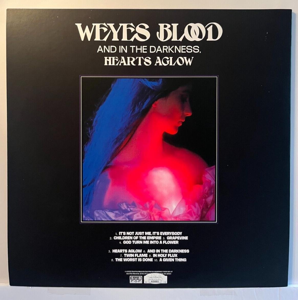 Autograph Weyes Blood And In the Darkness the Heart Aglow LP signed Vinyl JSA