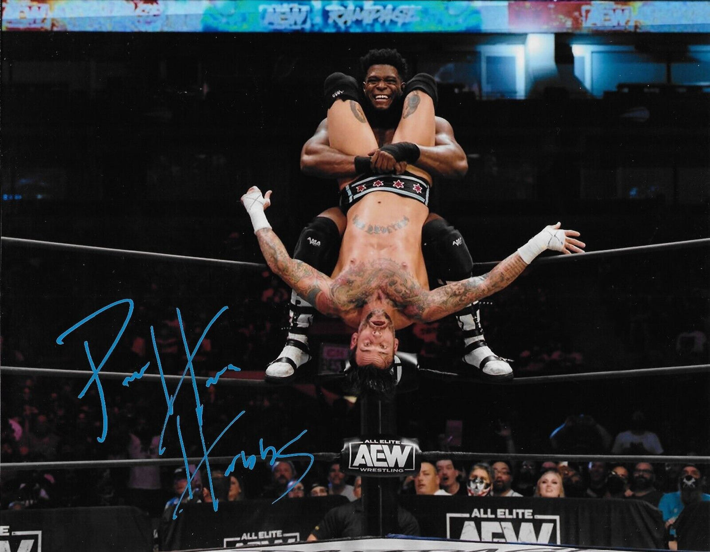 Autographed Wrestling Powerhouse Hobbs Signed AEW 8x10 Photo #2 Original