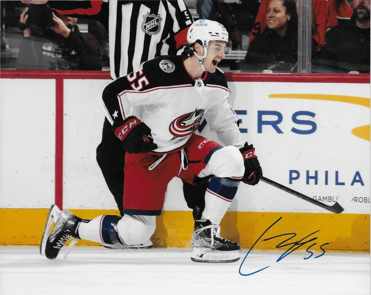 Photo 8x10 signée Carson Meyer des Blue Jackets de Columbus #3 Original