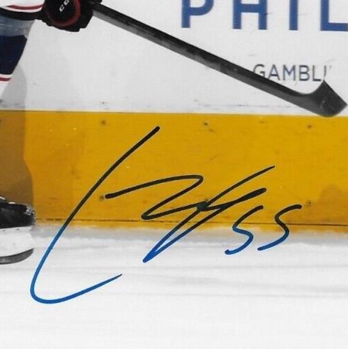 Photo 8x10 signée Carson Meyer des Blue Jackets de Columbus #3 Original