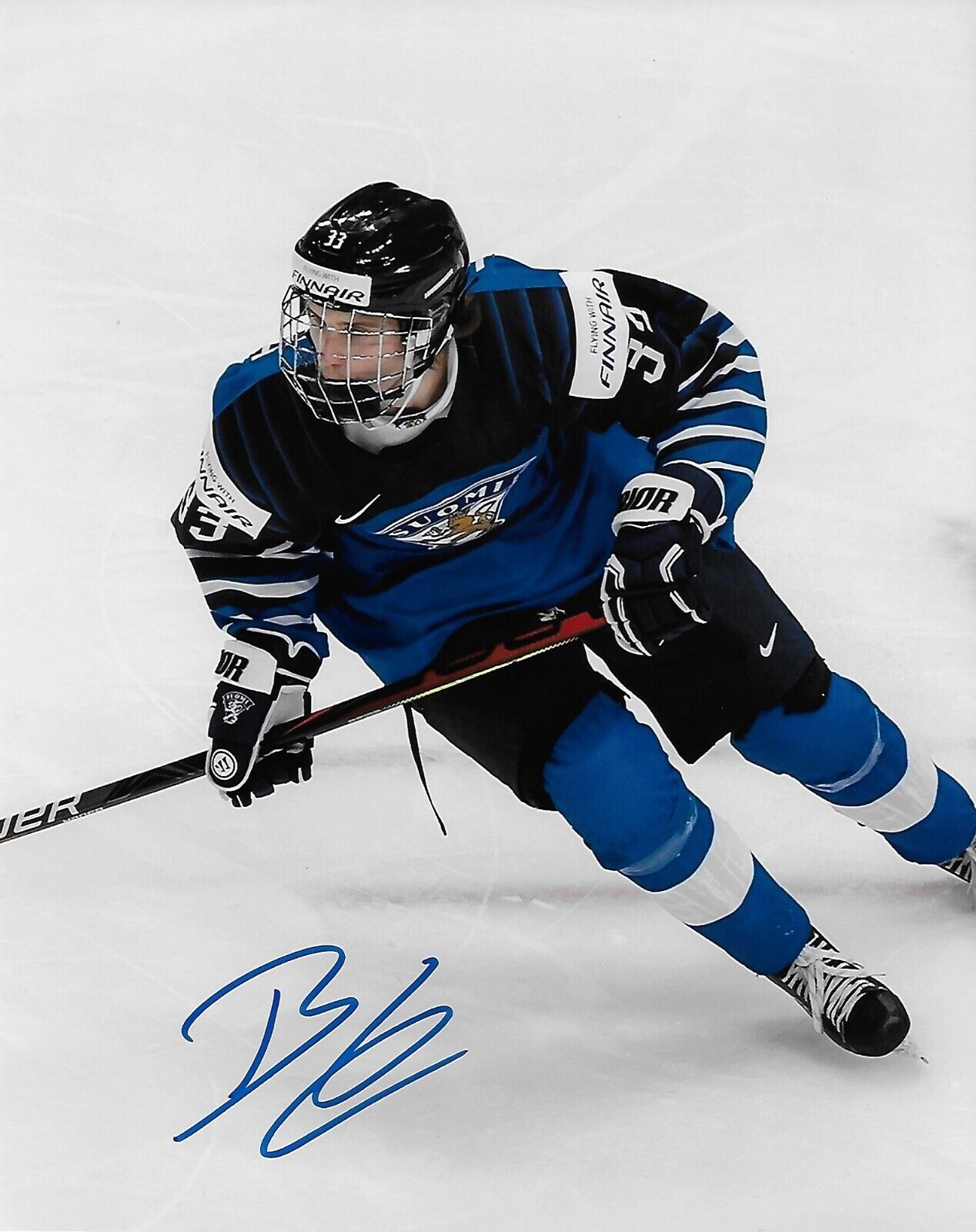 Photo 8x10 autographiée par Brad Lambert de l'équipe de Finlande des Jets de Winnipeg lors du repêchage de la LNH 2022 #2
