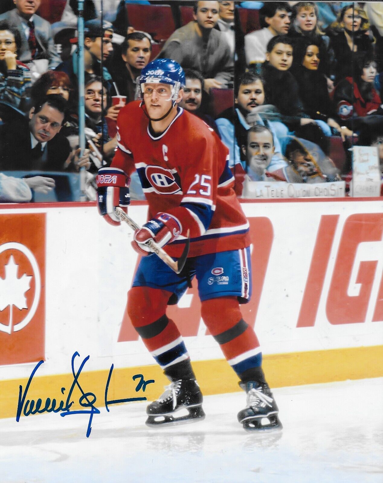 Photo autographiée 8x10 signée par Vincent Damphousse des Canadiens de Montréal #2 Original