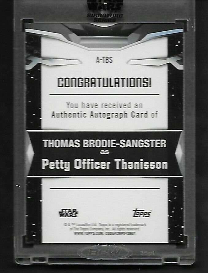 Thomas Brodie-Sangster Topps 2021 Star Wars Signature Green Autograph 12/25