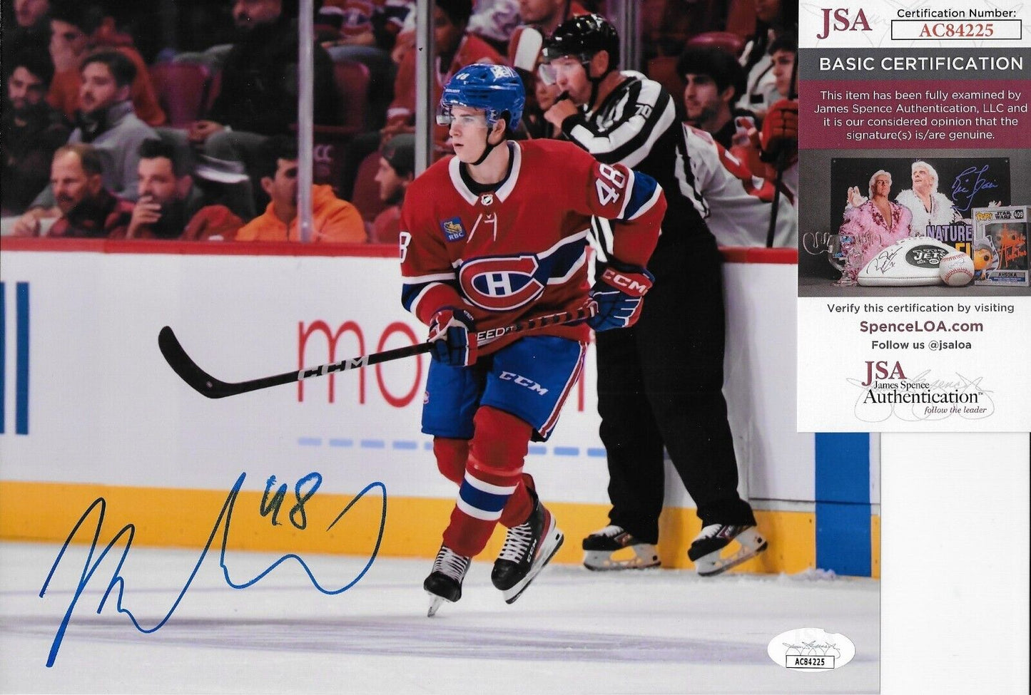 Auto Montreal Canadiens Filip Mesar 8x10 Photo 6 JSA Authentication SMALL SMUDGE