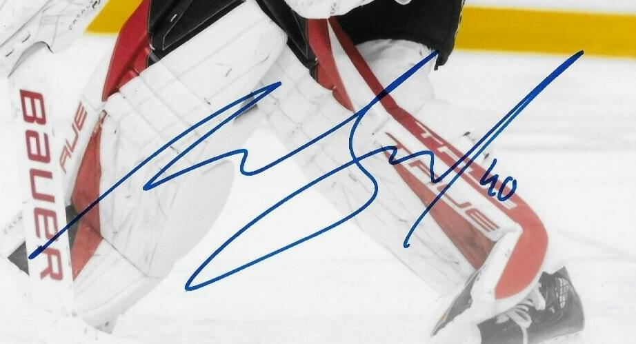 Autographed New Jersey Devils Goalie Akira Schmid Signed 8x10 Photo #2 Original