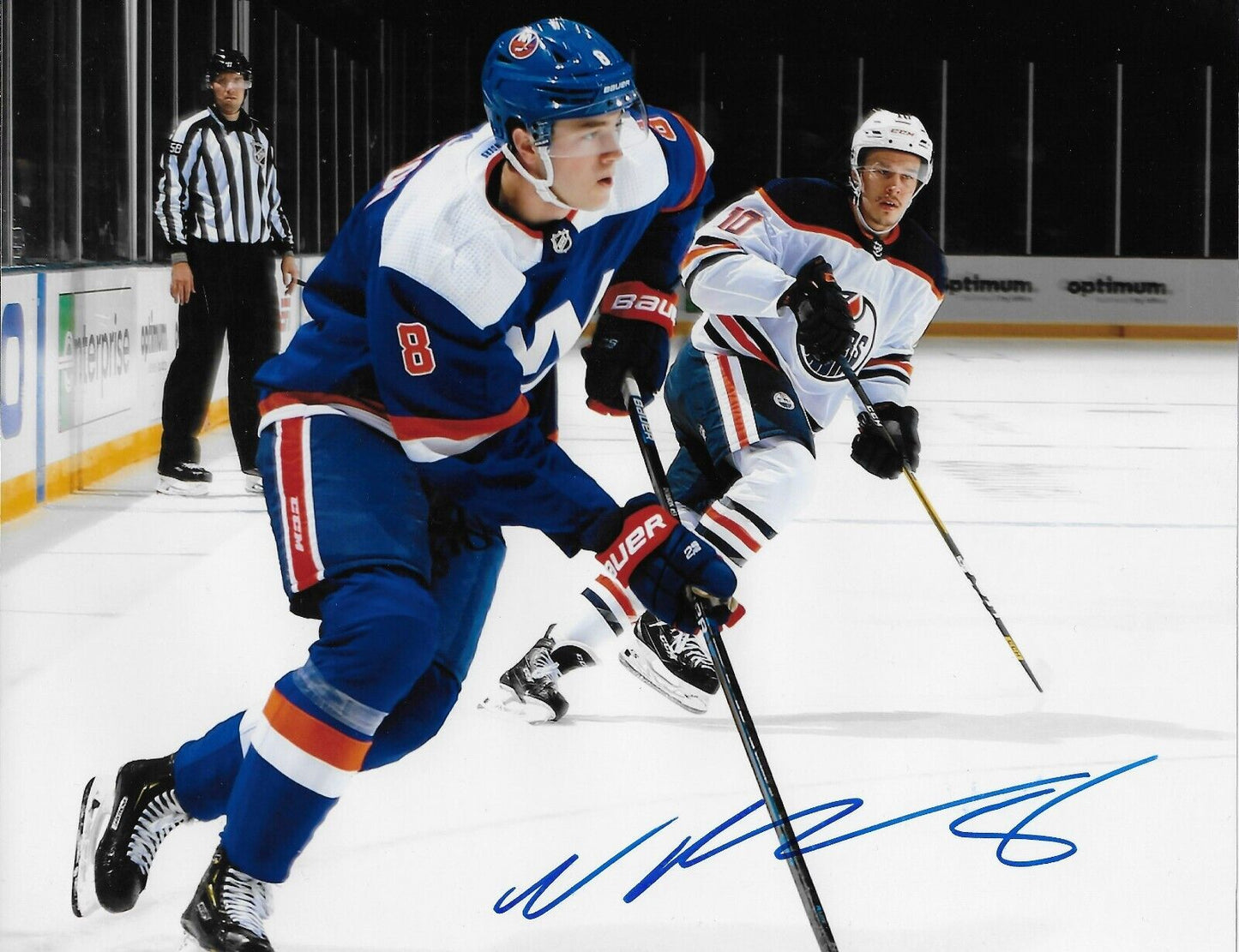 Signed Noah Dobson New York Islanders Autographed 8x10 Photo #4 Original