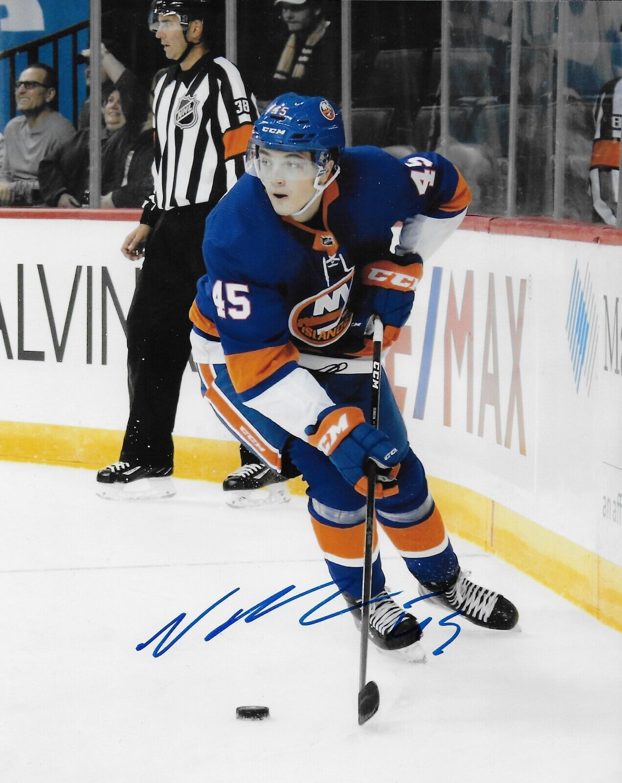 Photo 8x10 autographiée par Noah Dobson des Islanders de New York #5