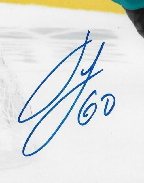 Photo autographiée 8x10 signée Jackson LaComb Anaheim Ducks #3 Original