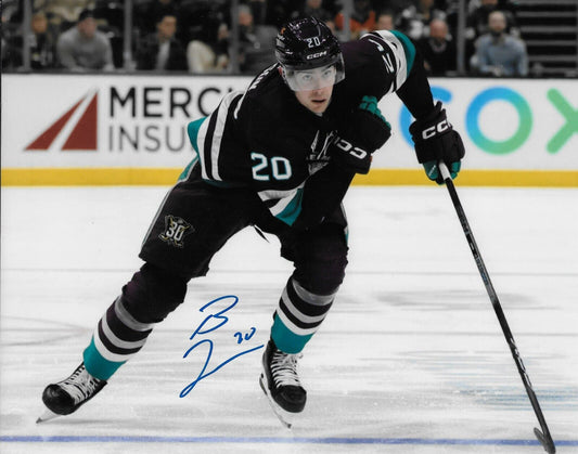 Photo autographiée 8x10 signée Brett Leason Anaheim Ducks #1 Original