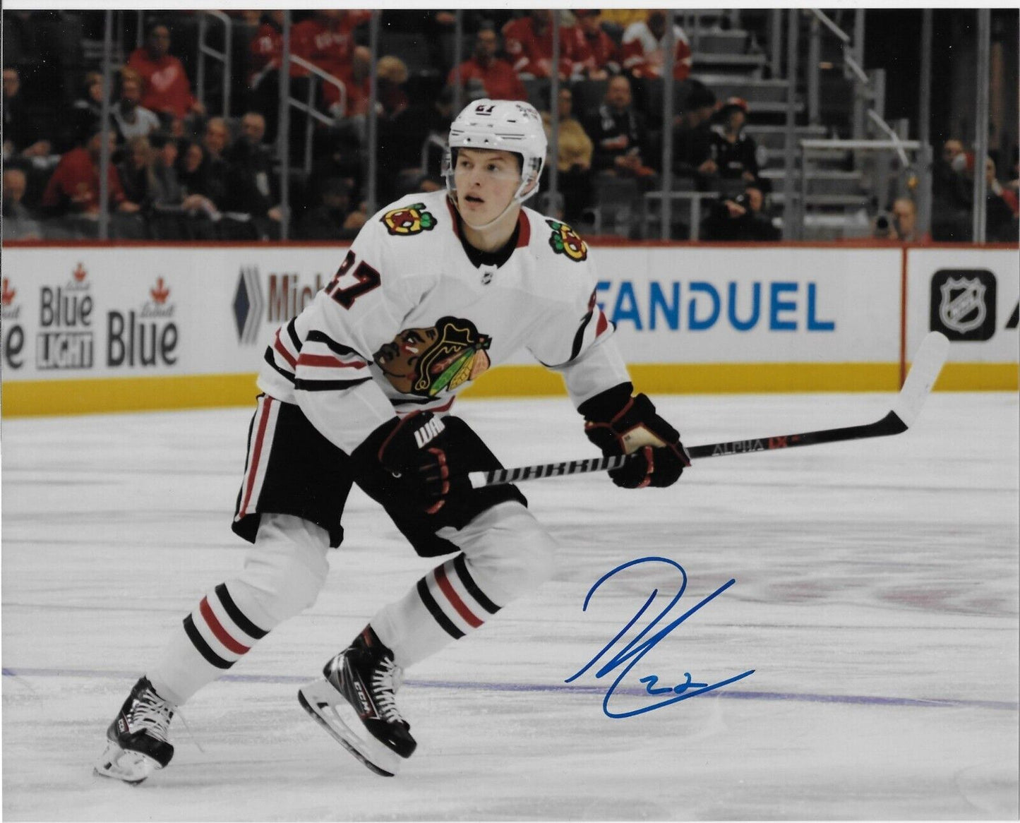 Photo autographiée 8x10 signée Lukas Reichel des Blackhawks de Chicago #1