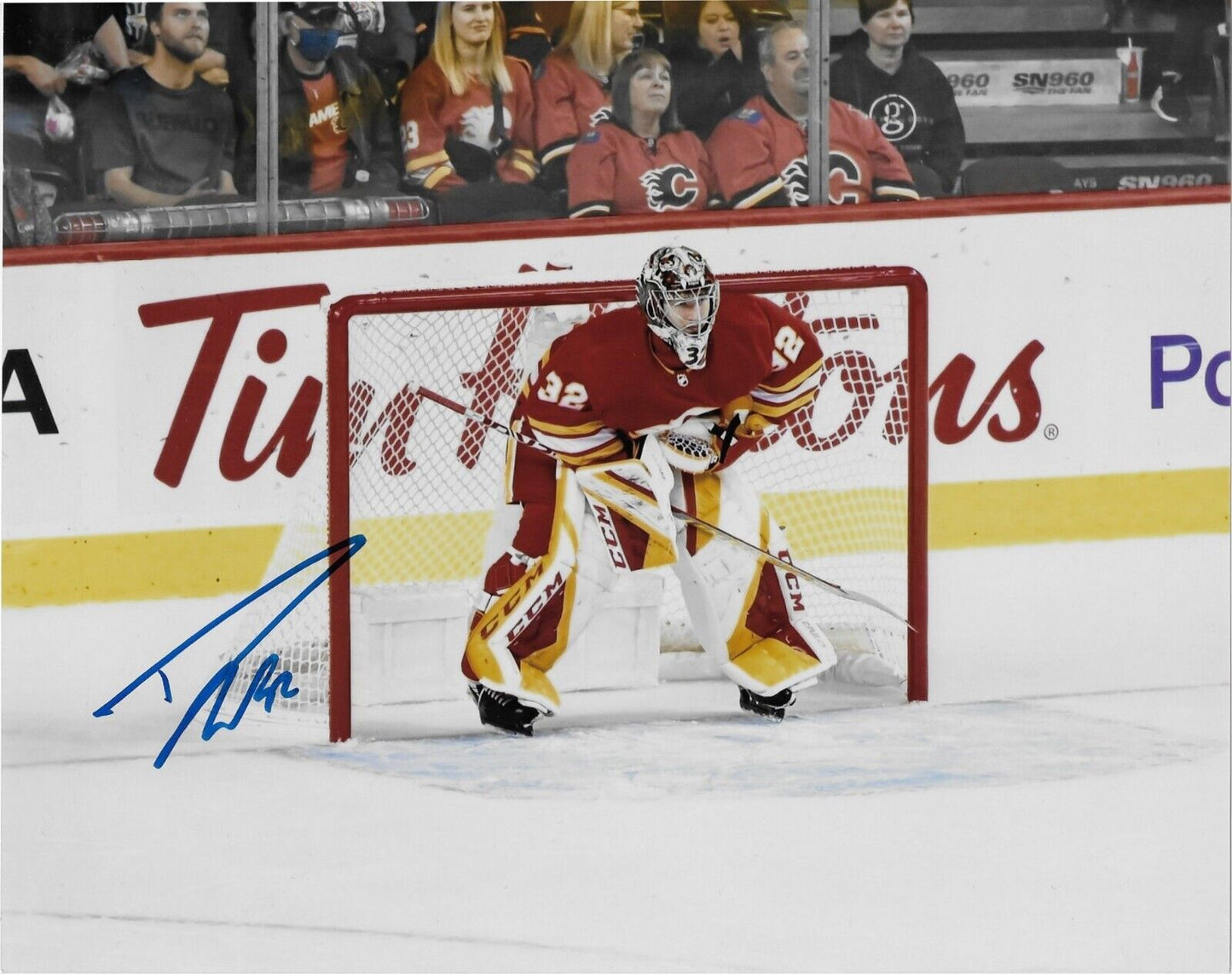 Photo autographiée 8x10 de Dustin Wolf des Flames de Calgary #4 originale