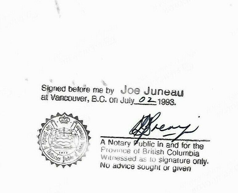 Signed Joe Juneau Boston Bruins 8x10 Photo #2 Original with Authentication