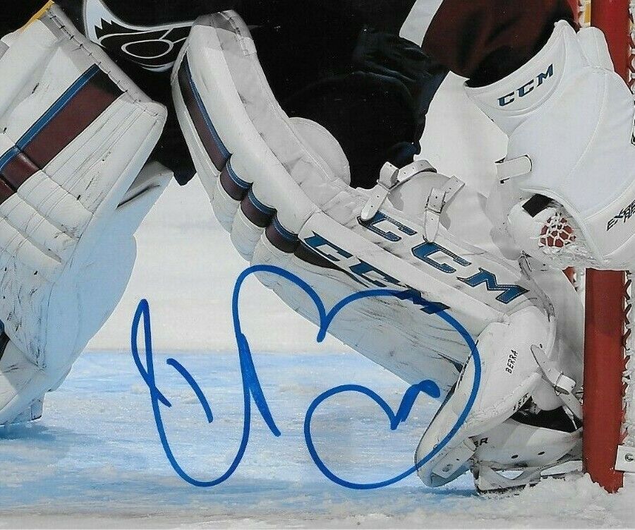 Signed Reto Berra Colorado Avalanche Autographed 8x10 Photo #2 Original