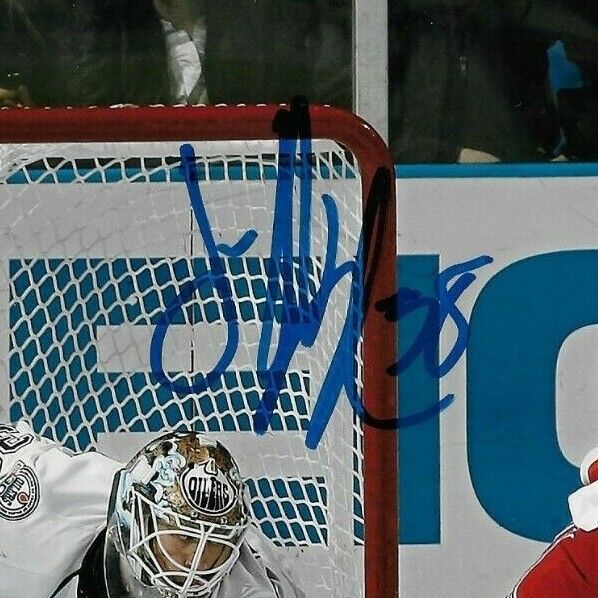 Photo autographiée 8x10 de Jeff Deslauriers des Oilers d'Edmonton #1 originale
