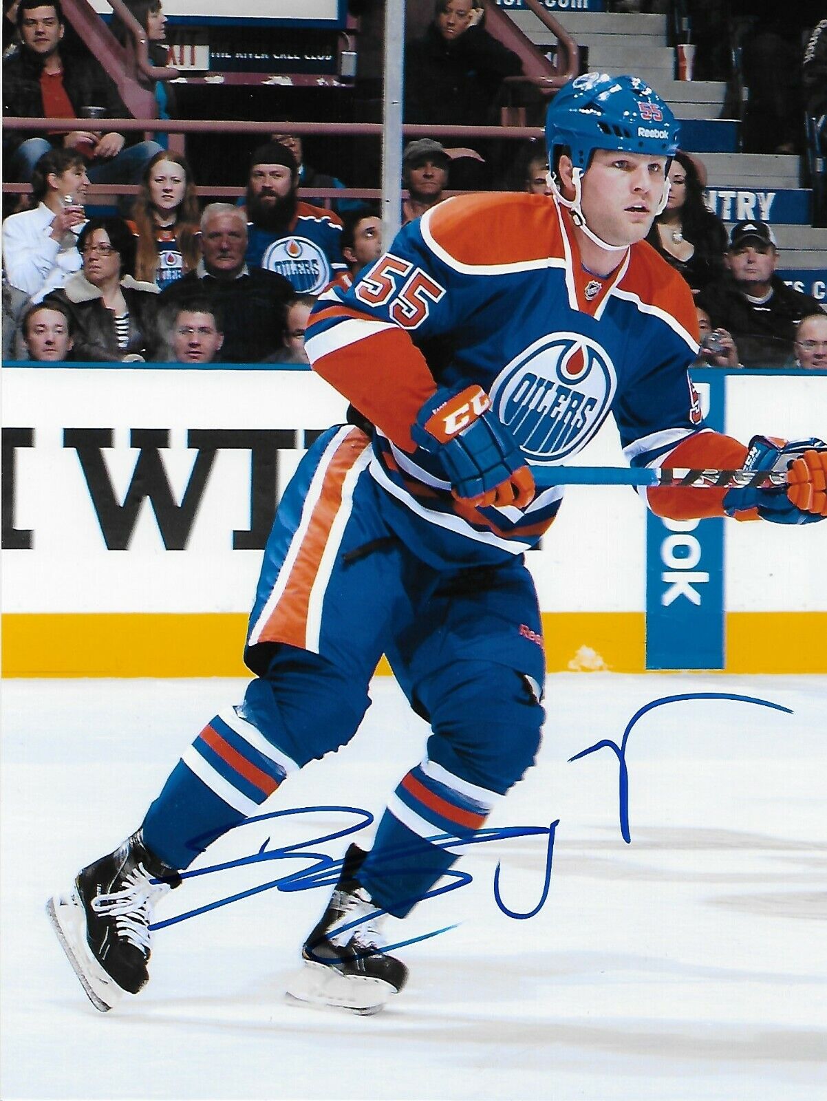 Photo autographiée 8x10 de Ben Eager des Oilers d'Edmonton #1 originale