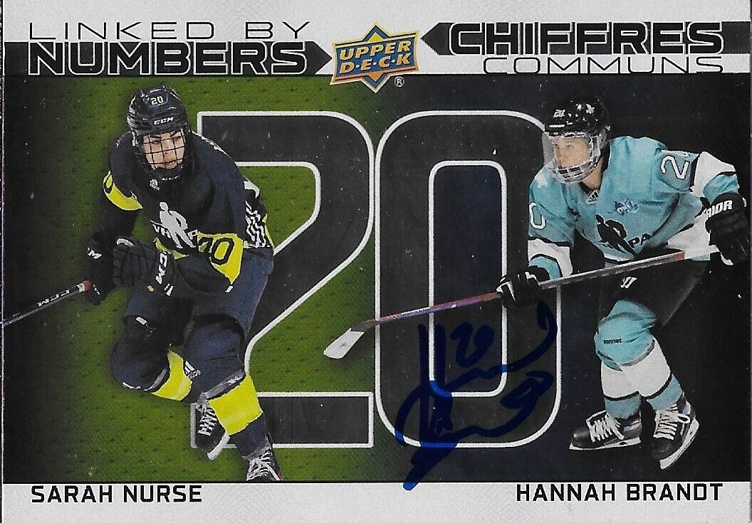 Carte Tim Hortons Upper Deck 2023/24 signée Hannah Brandt #LN-8 Original