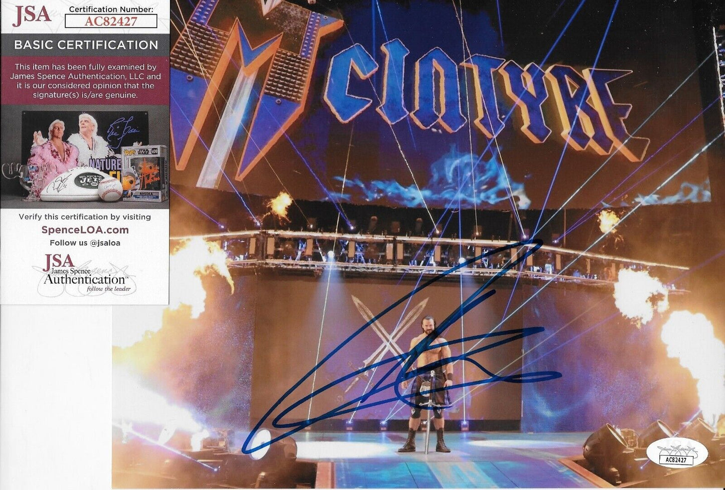 Signed Drew McIntyre Wrestling Autographed WWE 8x10 Photo #4 JSA Authentication