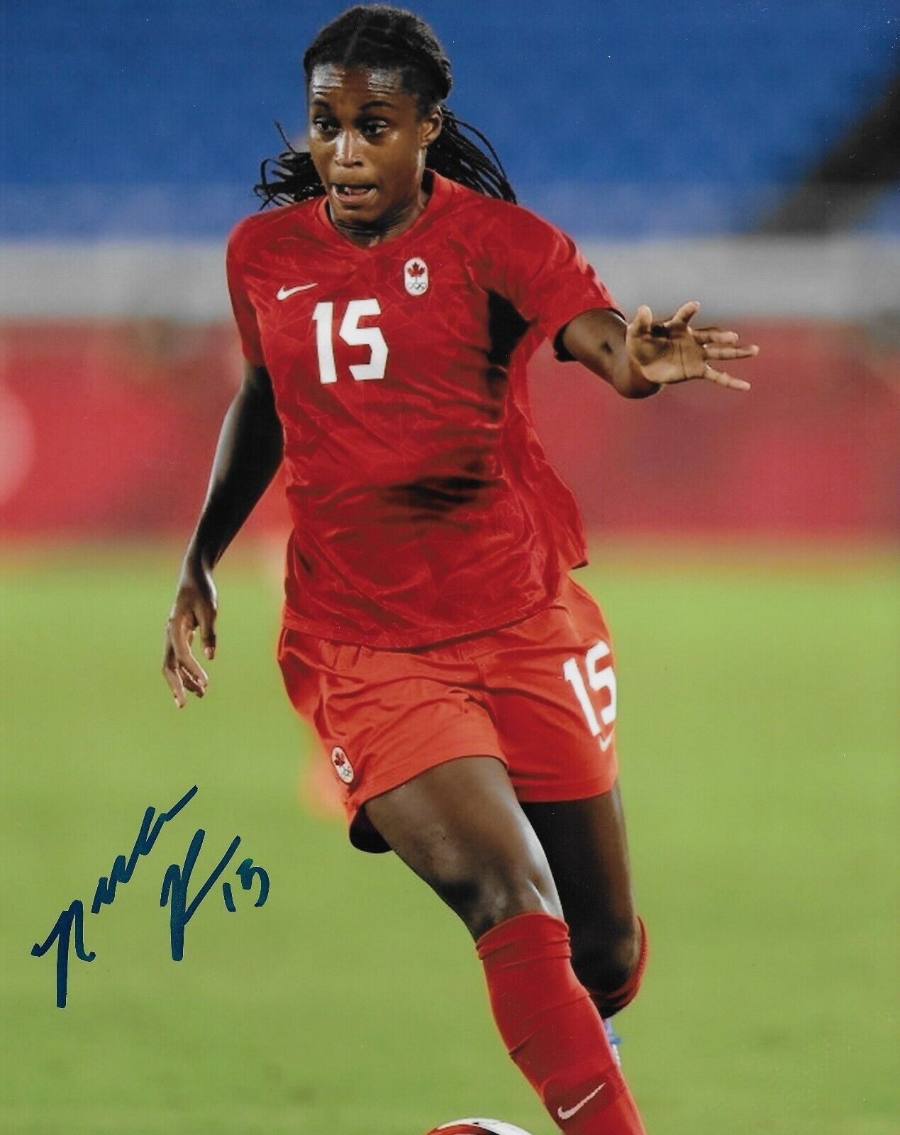 Signed Nichelle Prince Team Canada Soccer Gold 2020 Tokyo Olympics 8x10 Photo #2
