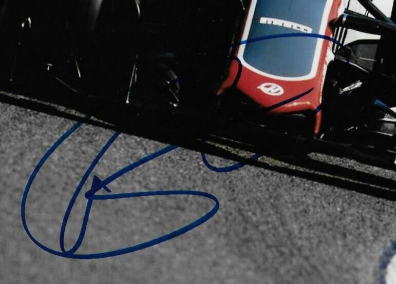 Photo autographiée 8x10 signée Romain Grosjean Formule 1 Haas Racing #2 Original