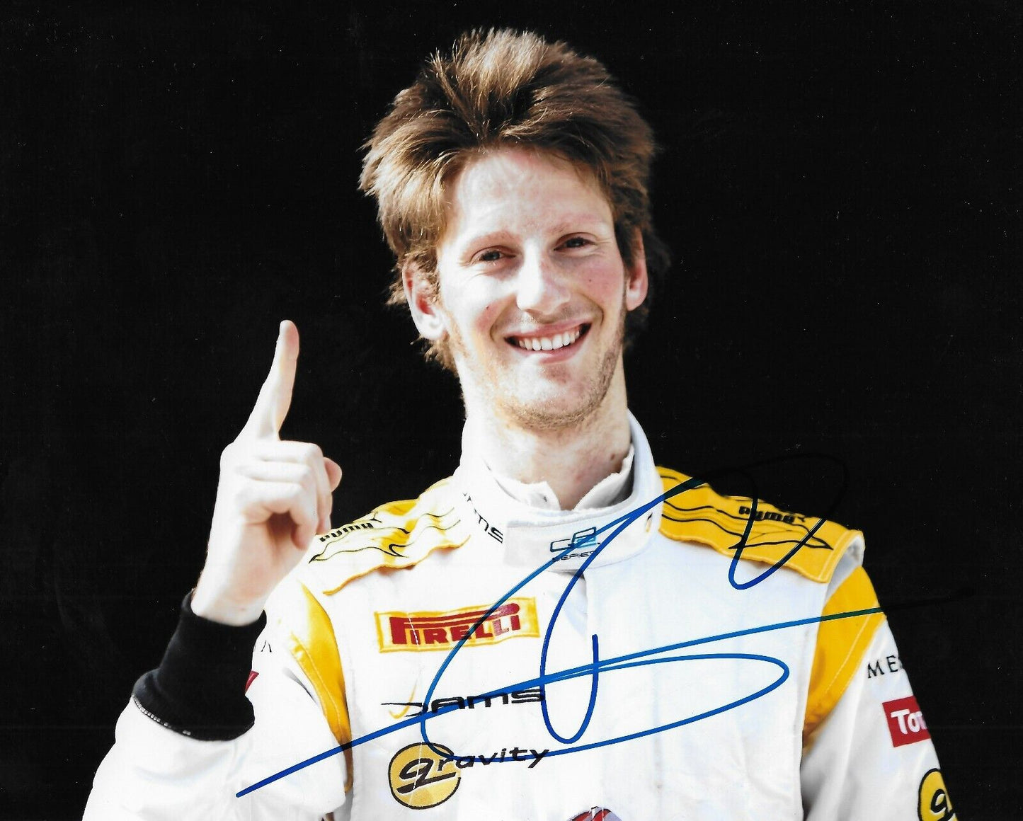 Signed Romain Grosjean Formula 1 Haas Racing Autographed 8x10 Photo #4 Original
