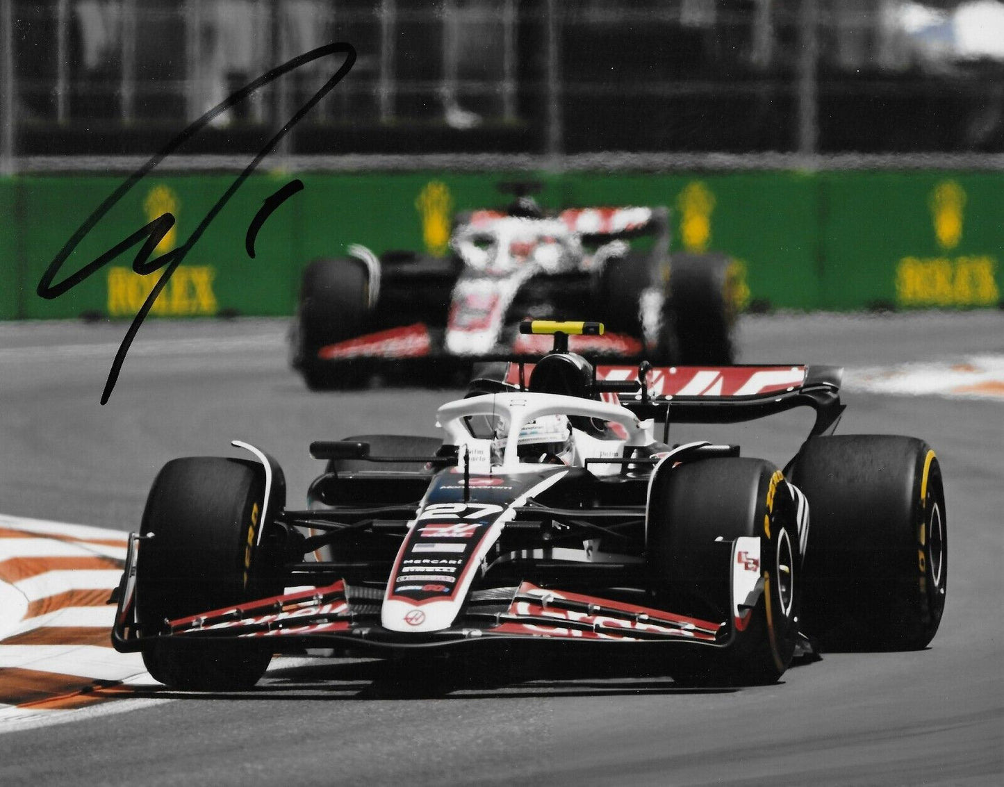 Photo originale signée Nico Hulkenberg Formule 1 Haas Ferrari Racing 8x10 #2
