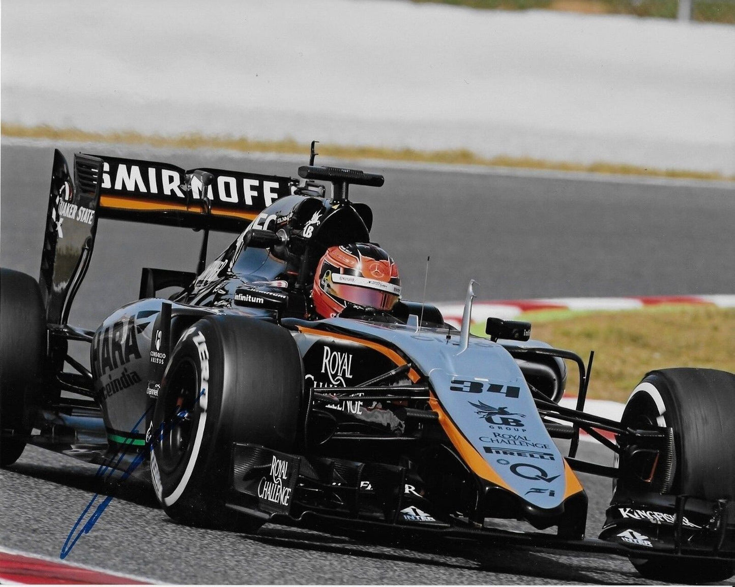 Photo 8x10 signée Esteban Ocon Formule 1 Force India Racing #9 2018 Original