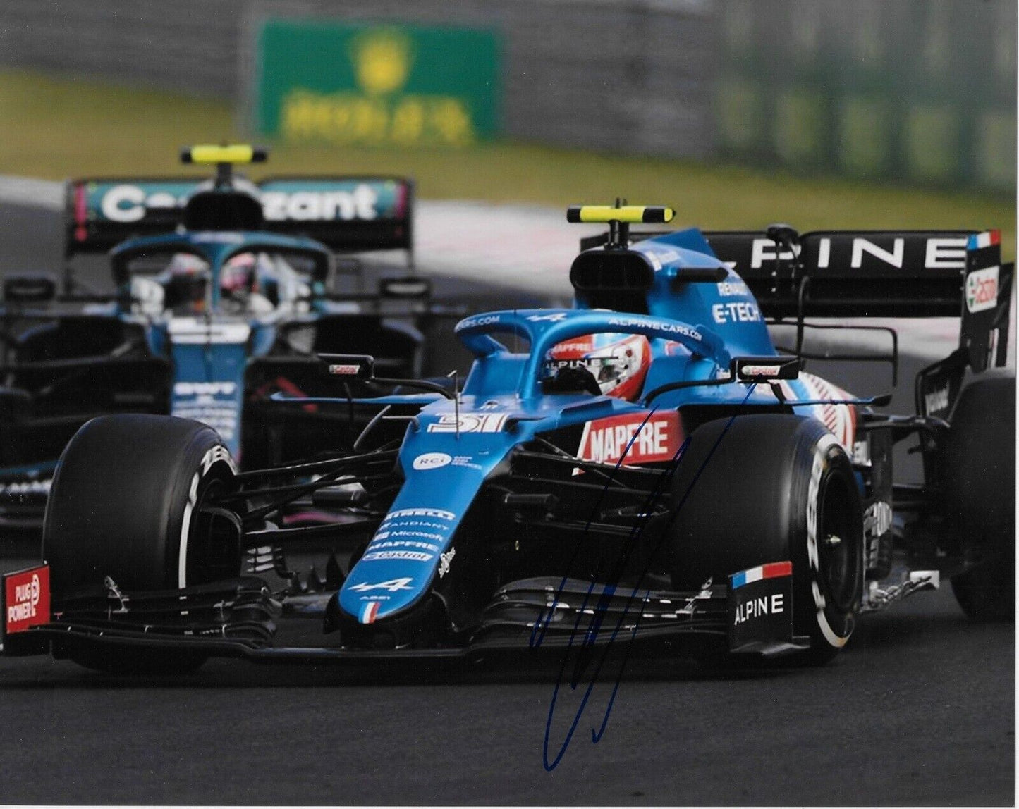 Photo 8x10 signée Esteban Ocon Formule 1 Alpine Racing #19 2023 Original