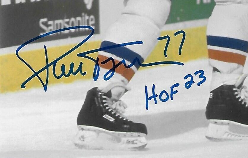 Signed Pierre Turgeon New York Islanders 8x10 Photo #8 Inscribed with HOF 23