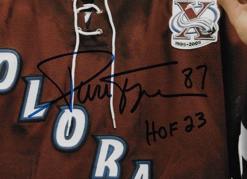 Signed Pierre Turgeon Colorado Avalanche 8x10 Photo #13 Inscribed with HOF 23